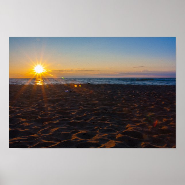 Lake Superior Sunset, Ontonagon, Michigan Poster (Front)