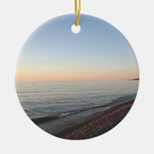 Lake Superior Sunset Ornament (Front)