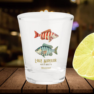 Lake superior wisconsin Michigan souvenir  Shot Glass