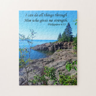 Lake Superior with Philippians 4:13 Jigsaw Puzzle