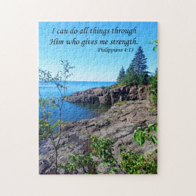 Lake Superior with Philippians 4:13 Jigsaw Puzzle (Vertical)