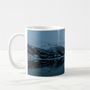 LAKE SURROUNDED BY MOUNTAINS COFFEE MUG