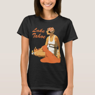 Lake Tahoe Beach Sunset Retro Travel T-Shirt