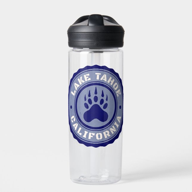 Lake Tahoe Bear Paw California Water Bottle (Front)