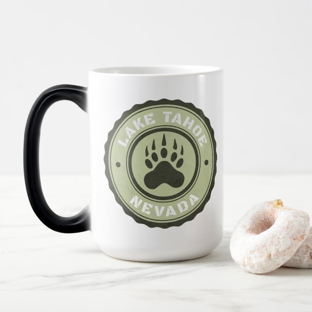 Lake Tahoe Bear Paw Nevada Magic Mug (With Donut)