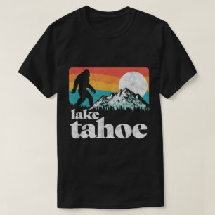 Lake Tahoe Bigfoot Retro Mountain Design T-Shirt