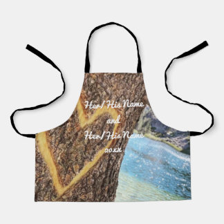 Lake Tahoe Blue Water Tree Heart Love Apron