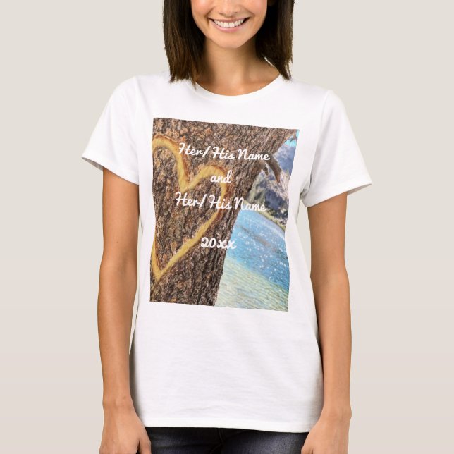 Lake Tahoe Blue Water Tree Heart Love T-Shirt (Front)