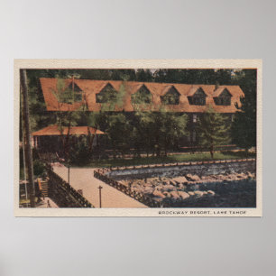 Lake Tahoe, CA - Brockway Resort Lodge View Poster