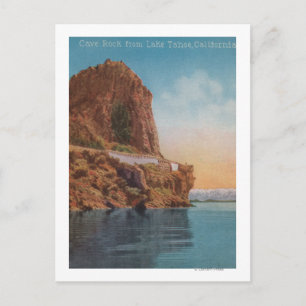 Lake Tahoe, CA - Cave Rock from the Lake View Postcard