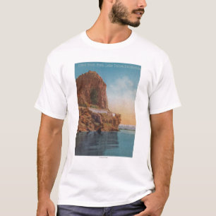 Lake Tahoe, CA - Cave Rock from the Lake View T-Shirt
