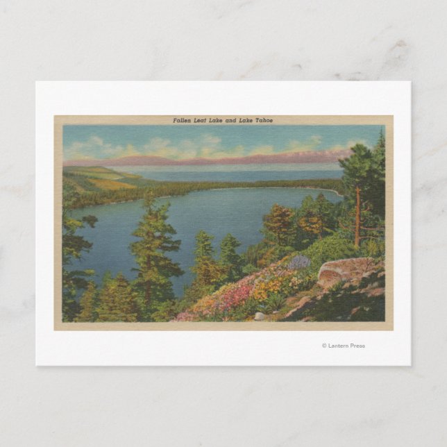 Lake Tahoe, CA - Fallen Leaf Lake and Lake Tahoe Postcard (Front)