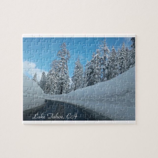Lake Tahoe, CA with lots of Snow Puzzle (Horizontal)