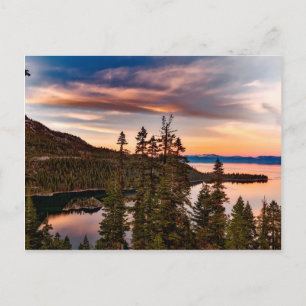 Lake Tahoe California at Sunset Customisable Postcard