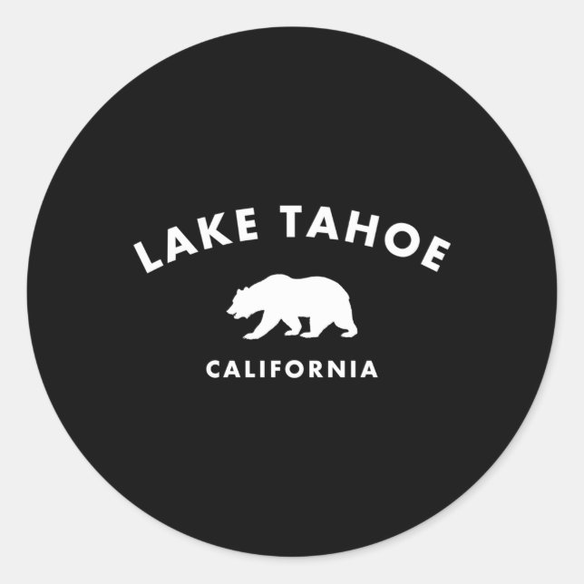 Lake Tahoe California Bear Classic Round Sticker (Front)