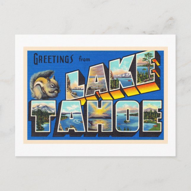 Lake Tahoe California CA Large Letter Postcard (Front)