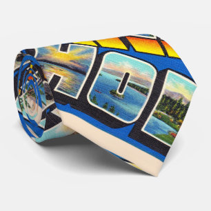 Lake Tahoe California CA Large Letter Postcard Tie