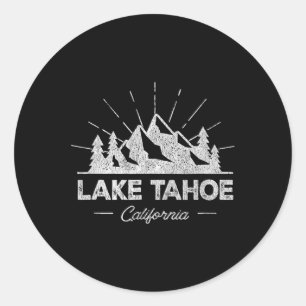 Lake Tahoe California Ca T Shirt Vintage Hiking Re Classic Round Sticker