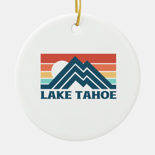 LAKE TAHOE,CALIFORNIA CERAMIC TREE DECORATION (Front)