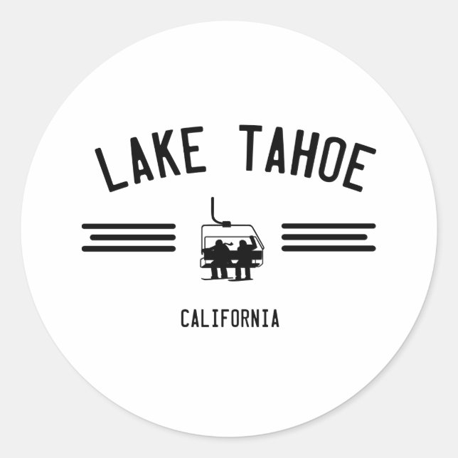 Lake Tahoe California Classic Round Sticker (Front)