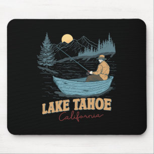 Lake Tahoe California Funny Summer Fishing Camping Mouse Mat