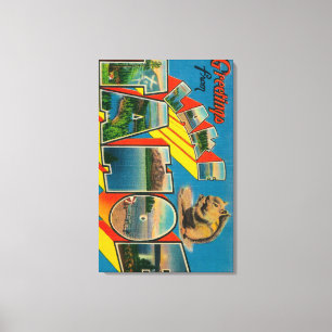 Lake Tahoe, California - Large Letter Scenes Canvas Print