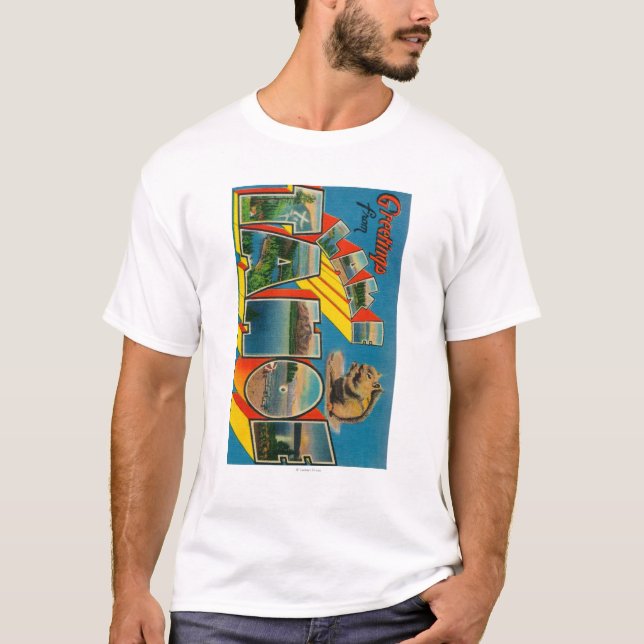 Lake Tahoe, California - Large Letter Scenes T-Shirt (Front)
