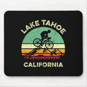 Lake Tahoe California Mountain Biking Retro Mounta Mouse Mat