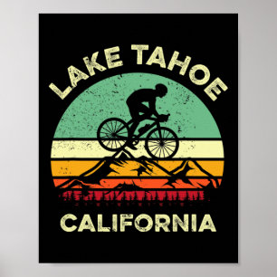 Lake Tahoe California Mountain Biking Retro Mounta Poster