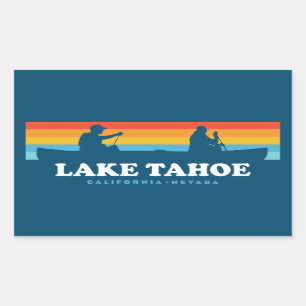 Lake Tahoe California Nevada Canoe Rectangular Sticker