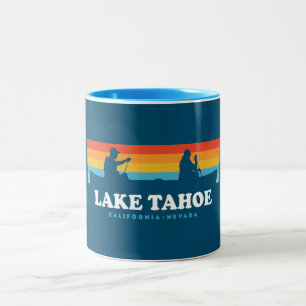 Lake Tahoe California Nevada Canoe Two-Tone Coffee Mug