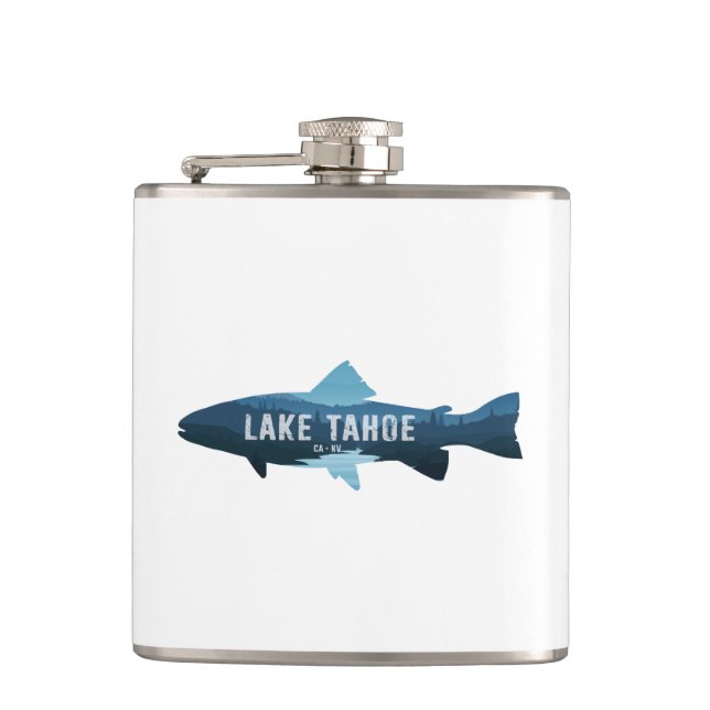 Lake Tahoe California Nevada Fish Hip Flask (Front)