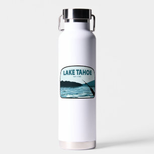 Lake Tahoe California Nevada Fishing Rod Water Bottle