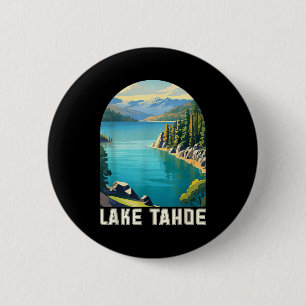 Lake tahoe california nevada mountain hiking skiin 6 cm round badge