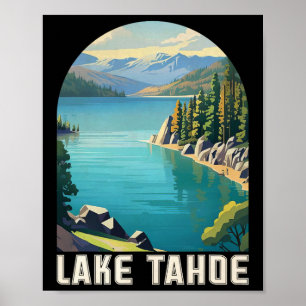 Lake Tahoe California Nevada Mountain Hiking Skiin Poster