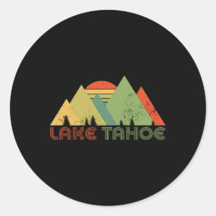 Lake Tahoe California Nevada Mountain Skiing Ski C Classic Round Sticker