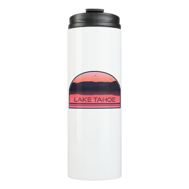 Lake Tahoe California Nevada Red Sunrise Thermal Tumbler (Front)