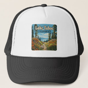Lake Tahoe California Nevada Retro Travel Trucker Hat
