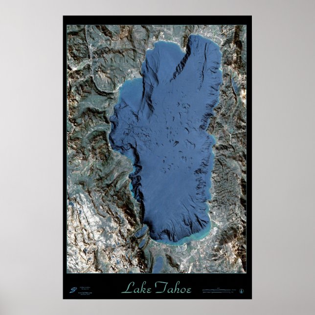 Lake Tahoe California/Nevada satellite poster (Front)