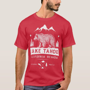 Lake Tahoe California Nevada Vintage Bear Men Wome T-Shirt