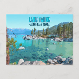 Lake Tahoe California Nevada Vintage Postcard