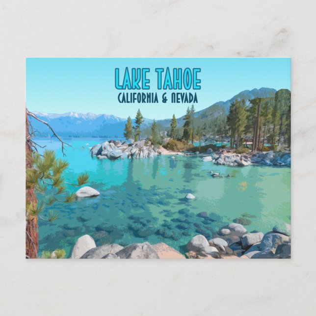 Lake Tahoe California Nevada Vintage Postcard (Front)
