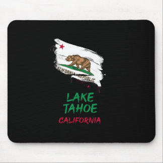 Lake Tahoe California Paint Splatter Flag Vacation Mouse Mat