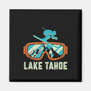 Lake Tahoe California Retro Vintage Skiing And Sno Magnet