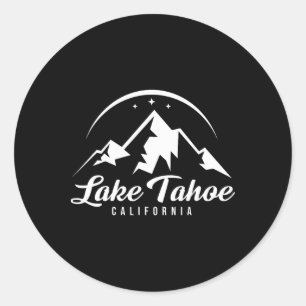 Lake Tahoe California Ski Resort Skiing Snowboardi Classic Round Sticker