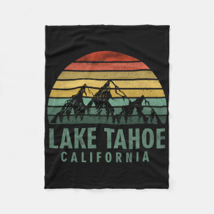 Lake Tahoe California Vintage Mountains Hiking Cam Fleece Blanket