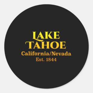 Lake Tahoe Design Chest Pocket Logo Deer 2-sided Classic Round Sticker