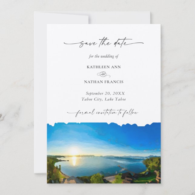 Lake Tahoe Destination Wedding Save the Date (Front)