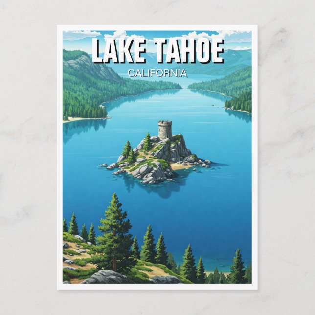 Lake Tahoe Emerald Bay California Travel Postcard (Front)
