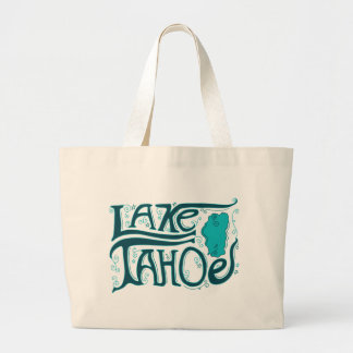 Lake Tahoe Hand Drawn Logo Large Tote Bag